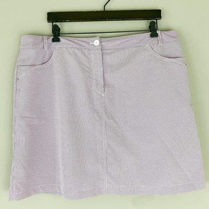 Nivo Purple White Gingham Pleated Golf  Skort 18